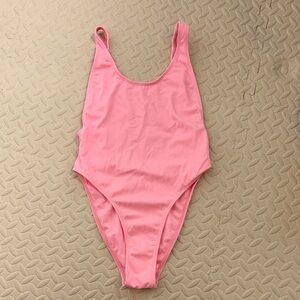 Lonely Ghost Pink One Piece Swimsuit Small